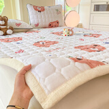 雅鹿牛奶绒床垫子1.5x2米被褥铺底毛毯防水软褥子厚床护垫家用可机洗 樱桃熊YS【A类亲肤 舒适保暖】 150*200cm单件褥垫