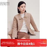 菲妮迪（FINITY）品牌棉衣棉服秋季简约卡其保暖轻薄通勤外套 卡其色 M