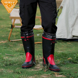 非常行（Jolly Walk）水靴雨靴男水鞋高筒雨鞋长筒钓鱼洗车防水套鞋胶鞋 黑红 42