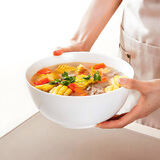 斯凯绨（Sky Top）汤碗陶瓷骨瓷大号汤盆纯白家用酒店餐具8英寸奥碗