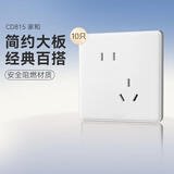 德力西（DELIXI）开关插座 CD815系列 10A斜五孔插座10只装 QSE86ZS/3*10