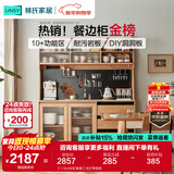林氏家居北欧原木风厨房客厅餐边柜墙边收纳置物餐厅一体靠墙储物家用OU8T 【1.5m|长虹玻璃】无灯带高柜
