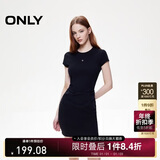 ONLY 2025春季金属装饰收腰捏褶短裙T恤裙连衣裙女|125161021