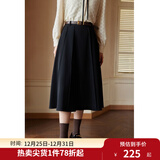 独束[神裙3.0版]独束大码女装高腰半身裙女秋冬微胖mm遮胯显瘦A字裙 静谧黑 4XL