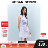 UR2025春季新款女摩登气质褶皱收腰显瘦无袖连衣裙UYY750030 淡紫 S