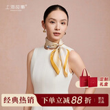 上海故事新款素绉缎真丝丝巾100%桑蚕丝小方巾送妈妈圣诞节生日礼物围巾女