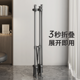 四季沐歌（MICOE）晾衣架落地折叠晾衣架双杆阳台移动衣架卧室伸缩挂衣架晒被子神器 三角防风【3秒折叠】高度可调144cm-雅黑