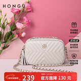 红谷女士包包斜挎包菱格链条包牛皮单肩包流苏包小包  新年生日礼物