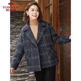 俞兆林中老年女装春秋呢大衣妈妈装毛呢外套开衫 Y144G1003