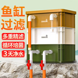森森（SUNSUN）周转箱过滤箱鱼缸鱼池过滤器水循环系统整套上滤滴流盒过滤盒 【中号3层】+水泵+全套细菌屋+硝化菌