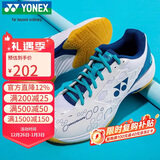 尤尼克斯羽毛球鞋yy入门级训练减震动力垫男女SHB101CR 白/蓝39.5