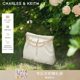 CHARLES&KEITH子母链条大容量流浪包托特包单肩斜挎包女包新年礼物CK2-40671449 【L号】Cream奶白色 L