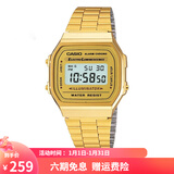 卡西欧（CASIO）手表 经典方块小金表时尚ins复古男表女表情侣表夜光电子表 A168WG-9W 36mm表盘男款