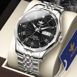 劳力士2026新款瑞士原装手表男士全自动机械表防水夜光高档男表 R3207本色黑盘+进口机芯