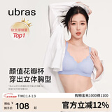 ubras花瓣杯软支撑文胸罩细肩带女士内衣女无钢圈聚拢奶盐蓝-背勾S