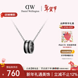 丹尼尔惠灵顿（DanielWellington）dw项链男 曜目黑+月光银撞色锁骨链情侣款 新年礼物送男友 DW307