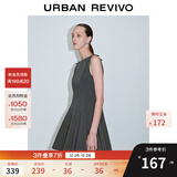 UR2025夏季新款女装格雷系蝴蝶结装饰无袖连衣裙UWG750079 深灰 S
