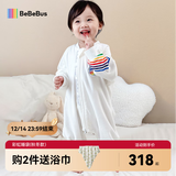 bebebus婴儿睡袋春秋冬儿童恒温分腿连体睡衣宝宝四季通用防踢被夹棉M码
