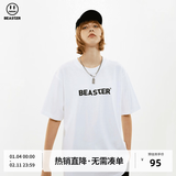 BEASTER短袖T恤男女同款国潮牌基础款纯色休闲圆领上衣易穿搭 白色 M