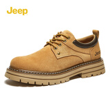 Jeep吉普男鞋马丁靴男耐磨防滑低帮秋冬款英伦风工装休闲鞋 土黄色 41