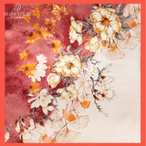 达芬奇密码丝巾百搭冰丝围巾女复古经典大方巾实用伴手礼送妈妈中秋礼物 琉璃花界 洋红