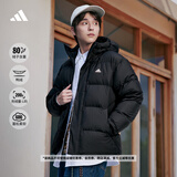 adidas 拒水防泼防风保暖鸭绒羽绒服面包服男女同款阿迪达斯官方   黑色   M