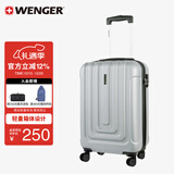 威戈行李箱20英寸拉杆箱登机箱万向轮商务旅行箱密码箱银色圣诞礼物