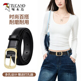 啄木鸟（TUCANO）皮带女士牛仔裤腰带女式简约时尚百搭针扣裤带女款生日礼物送女友