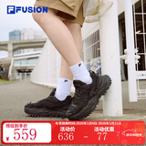 FILA FUSION斐乐潮牌男鞋BIANCO厚底潮鞋新款硬糖鞋老爹鞋 车漆黑/黑-SB 42