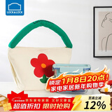 乐扣乐扣（LOCK&LOCK）清新玻璃保鲜盒微波饭盒三件套(630ml*2+便当包)LNG428S601薄荷绿