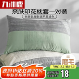 九洲鹿 枕头套枕套一对磨毛枕芯套学生家用2只装单双人枕头罩北欧ins风