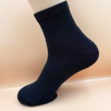 YYEXNEX6双装加厚毛巾底纯棉运动袜男中筒吸汗耐磨防臭毛圈袜打球跑步袜w 黑色6双40-44码