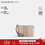 蔻驰（COACH）【品牌直供】女士手拿包腕包钱包沙黄色 CW854 新年礼物送女友