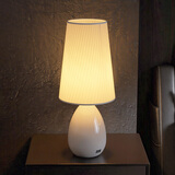 欧柏图 LED触摸调光感应台灯卧室床头灯 简约现代创意极简阅读装饰灯 白色 触摸三色变光12瓦LED 触摸开关