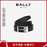 巴利（BALLY）男士腰带商务方扣双面腰带6307811黑色120cm新年礼物