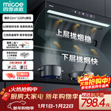 四季沐歌油烟机家用顶侧双吸抽油烟机大吸力厨房抽烟机脱排油烟机免拆自清洗抽烟机一级能效侧顶吸油烟机 [爆款热销]D50-22爆吸|挥手启动|热清洗