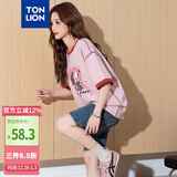 唐狮【关晓彤同款&史努比联名款】唐狮2025夏季女短袖T恤纯棉宽松穿搭