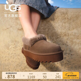 UGG秋季女士茸茸毛鞋领厚底懒人毛毛鞋 1166733DRKT|深太妃糖棕色 36