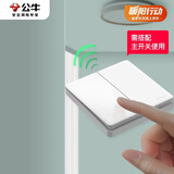 公牛（BULL）开关面板无线遥控开关二位开关随意贴智能开关Q214白色随意贴