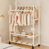 姗姗木艺衣架落地衣帽架立式挂衣架卧室宿舍衣服架阳台双杆晾衣架