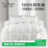 皮尔卡丹 暖绒抗菌 100%羽毛被加厚被子 单人冬被 1500g填充150*200cm