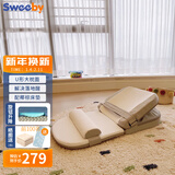 史威比（Sweeby）防吐奶斜坡垫婴儿斜坡枕新生儿防压哄睡床中床宝宝喂奶神器 流光灰 丨椰棕床垫丨 免抱起升降