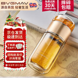 宝威玛（BVGMAV）玻璃杯英国茶水分离双层隔热高硼硅 泡茶水杯子网红礼物高档定制