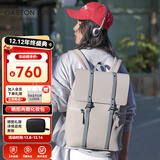 GASTON LUGA原创潮牌背包男双肩包皮大容量男女电脑包书包防水旅行商务出差 浅灰褐13英寸