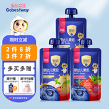 果仙多维宝宝零食婴标婴幼儿宝宝辅食 儿童果泥 蓝莓基底果泥吸吸袋 草莓+雪梨+香蕉 100g*3袋