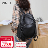 viney牛皮双肩包女大容量高颜值书包旅游轻便旅行包背包生日圣诞礼物