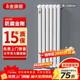 金旗舰暖气片家用钢制水暖壁挂式全屋暖气定制集中供暖自采暖立式散热器 防腐金刚60F-高1200mm 6分口