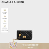 CHARLES&KEITH经典菱格链条小方单肩斜挎包包女包生日礼物新年礼物CK2-70160131 Black黑色 小包