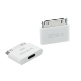 尘土适用于苹果Lighting母转iPhone4S转接头iPhone 6Plus/6p/7/8/X手机XS数据线转iPad2/3平板充电器 苹果Lightning母转30Pin公头 白色 【一个装】