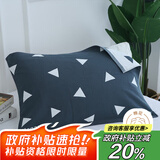 艾薇纯棉枕巾一个加大情侣儿童枕巾三层纱布夹棉枕头巾 方位蓝50*80cm